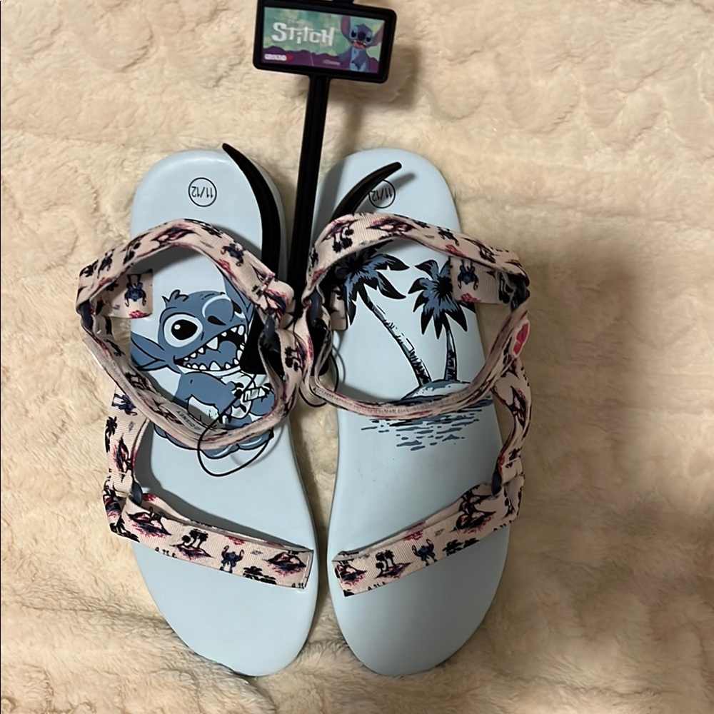 Disney Ladies LILO And Stitch Sandals Classic Double Straps Slip On Size 11/12